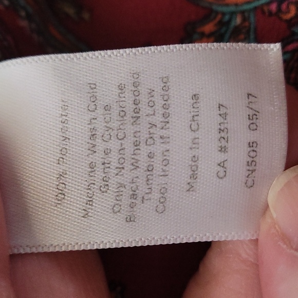 Talbots‎ Red Paisley Ruffle Blouse - Picture 5 of 5